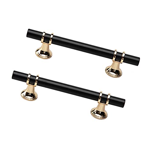 Dreneco 2 Pack Cupboard Handles Zinc Alloy Kitchen T Bar Handle Drawer Wardrobe Cabinet Furniture Door Pulls Knobs (96mm Hole centres