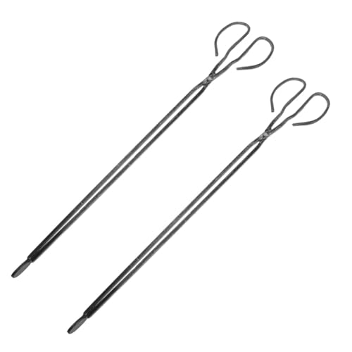 Ipetboom Pinzas para Carbón de Barbacoa de Hierro 50 CM Pinzas Largas para Chimenea y Fuego para Exterior y Limpieza Juego 2 Piezas Multifuncional para Barbacoas y Hogar