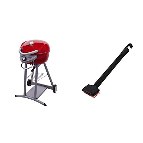 Char-Broil 20602109 Patio Bistro Tru-Infrared Electric Grill, Red & Standard Nylon Bristle Brush #TOP18
