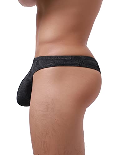 iKingsky Men's Four Way Stretch Bulge Thong Sexy T-back Underwear Low Rise Soft Under Panties for Men2