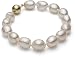HinsonGayle AAA 10-11mm Irridescent White Baroque Freshwater Cultured Pearl Bracelet (7.5 inches long)