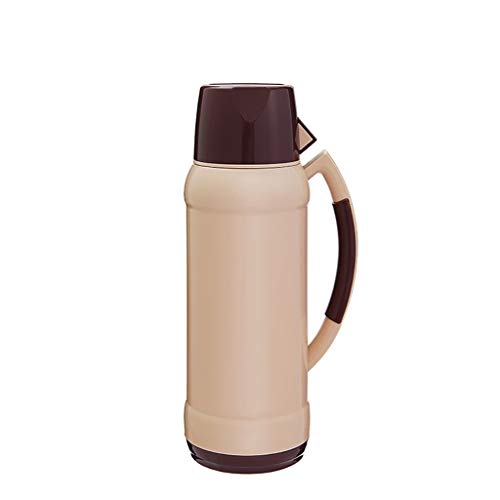Jarra térmica de 2,0 l, jarra al vacío de acero inoxidable 304, doble pared, jarra aislada al vacío, jarra para café, café, zumo, leche, té, jarra de agua (gris) (marrón)