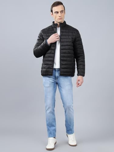 Image of Cantabil Reversible Jacket for Men | Premium Casual Jacket Smart Fit Mock Neck Nylon Fabric Solid Pattern (P MJKT00249)