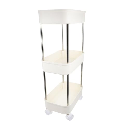 FUNOMOCYA Carro Auxiliar de Cocina Ruedas Estante Móvil para Almacenaje Cocina y Baño Mueble Extraíble Estrecho para Organización y Limpieza Fácil