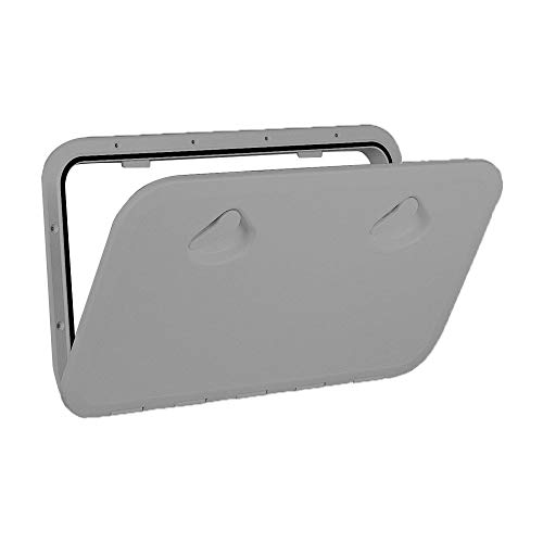Nuova Rade TOP LINE Marine Boat Deck Access Hatch & Lid - w/Lock, for Sailboat and Yacht, easy opening/hidden screws, UV/water-resistant high-grade ASA plastic, Grey, 13.9