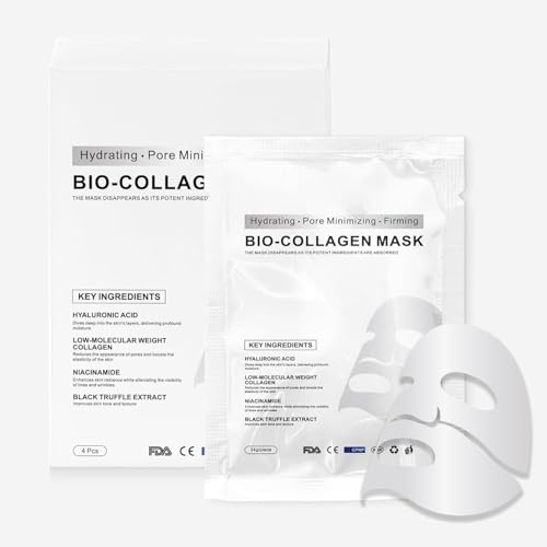 Ryvalia - Mascarilla profunda de colágeno, mascarilla coreana de biocolágeno para reafirmar, hidratar e iluminar, mascarilla facial antienvejecimiento para todo tipo de piel (1 caja)