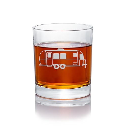 Airstream Round Rocks Glass - Rv & Camper Gift,...