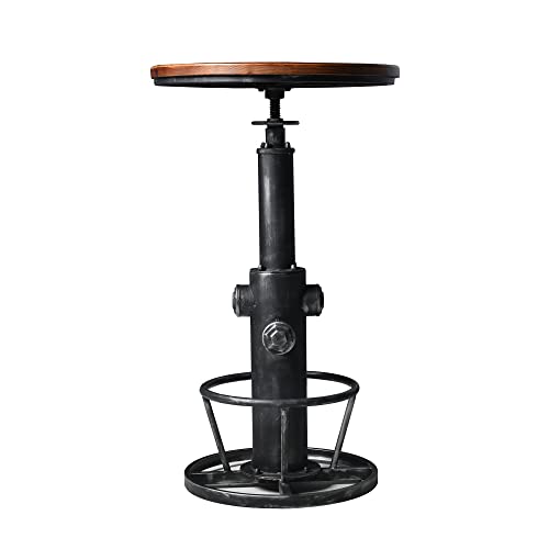 Topower Industrial Bar Table 38.58-48.43" Adjustable Pub Table Kitchen Dining Coffee Bistro Table Silver #TOP3