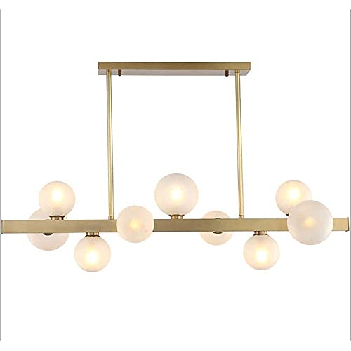 Lustre suspension or doré 12 lumières pour éclairage de grande salle à manger