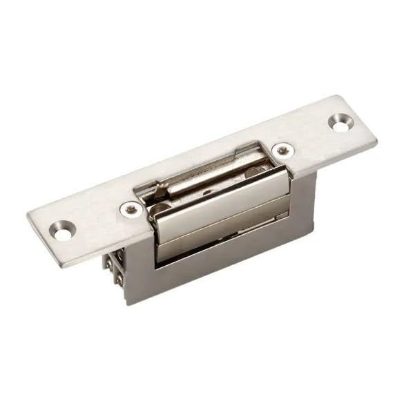 SERRURE G40 T00 Gâche électrique à émission avec têtière courte Inox et levier 12V DC