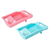 SMASOLO 2 pièces Bassin de Lavage Compact avec Planche Ver Intégrée pour Vêtements Dé...