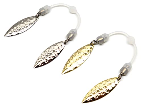 Harmony Fishing – Twin Blade Slip-On Spinner Blades for Fishing Lures/jigs (6 Pack) (Willow (Silver))