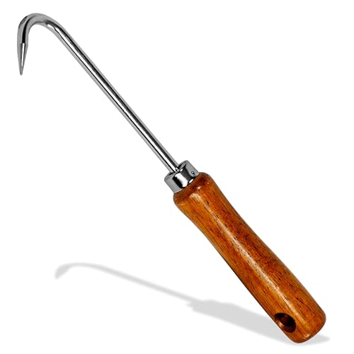 Root Hook Japanese Garden Tool for Loosing Soil, Heavy Duty Japanese Steel, Root Pick Tool for...