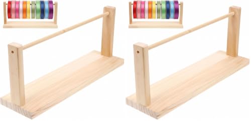 Image of jojofuny Wooden Ribbon Organizer Single Tier Rack Storage Holder (Pack of 2)