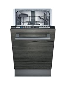 Siemens SR61IX05KE iQ100 Geschirrspüler, vollintegriert, 45 cm, Home Connect, varioSpeed on demand, infoLight, iQdrive Motor, smartStart, voiceControl, aquaStop, Schwarz