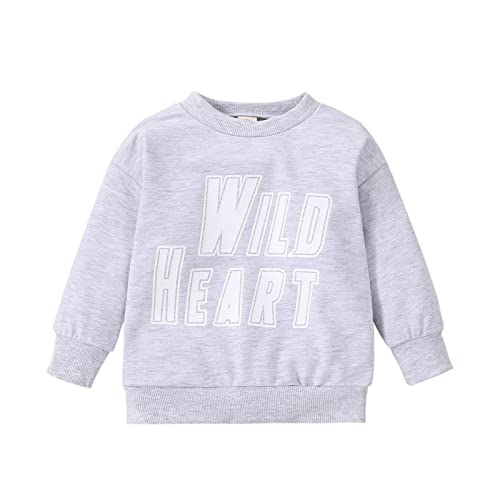 YHEGHT Blusa de moletom com capuz para meninos e meninas, com letras e manga comprida, para meninos