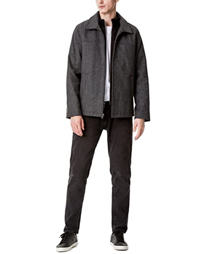 Image of DOCKERS Men's Wool Blend Zip Up Jacket With Quilted Bib