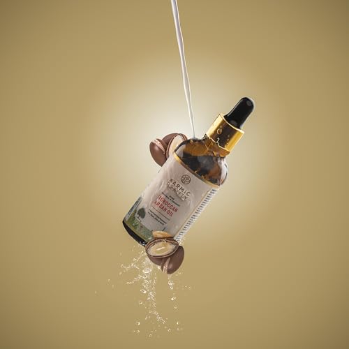 Image of Karmic Beauty 100% Moroccan Argan Oil | Pure, Natural & Organic | USDA Certified | Lightweight, Non-Greasy & Luxurious Oil | Ideal for all Hair, Skin & Body Types | 30 ml