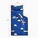 Wake In Cloud - Toddler Nap Mat with Pillow and Blanket, for Kids Boys Ages 3 Plus in Kindergarten Daycare Preschool, Roll Up Sleeping Bag, Colorful Toy Airplanes, Blue White, Standard