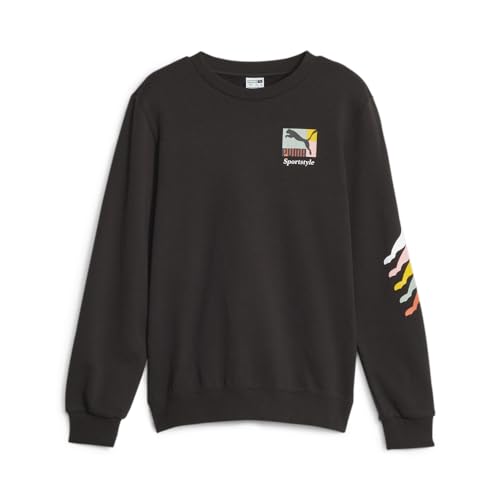 PUMA Kids Boys Classics Brand Love Crew Neck Sweatshirt Casual - Black