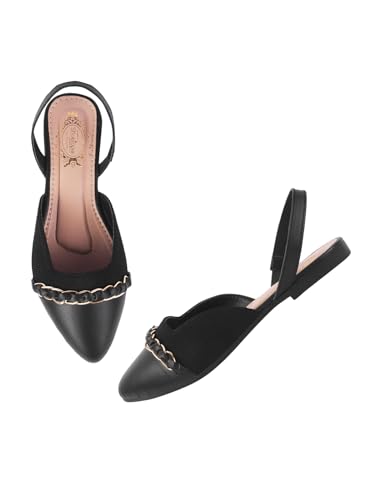 Shoetopia Upper Chain Detailed Pointed Toe Black Belly for Women & Girls-EU40 (B0D2RPYBJ5) Amazon Price History, Amazon Price Tracker