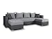 Produktbild Wohnlandschaft mit Schlaffunktion Beno - U-Form Couch, Ecksofa mit Bettkasten, Couchgranitur mit Bettfunktion, Polsterecke, Big Sofa, Polstergarnitur (Dunkelgrau + Grau (Cayenne 1118 + Enjoy 21))