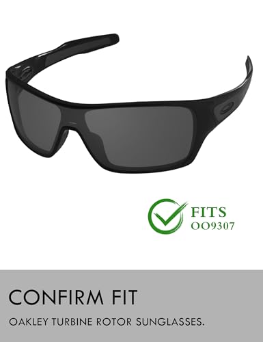 Image of Raydi Polycarbonate Replacement Lenses & Nosepads for Oakley Turbine Rotor OO9307 Rectangular Sunglasses