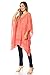 Sakkas 1801 - Regina Women's Lightweight Stonewashed Poncho Top Blouse Caftan Cover up - A-Salmon - OS