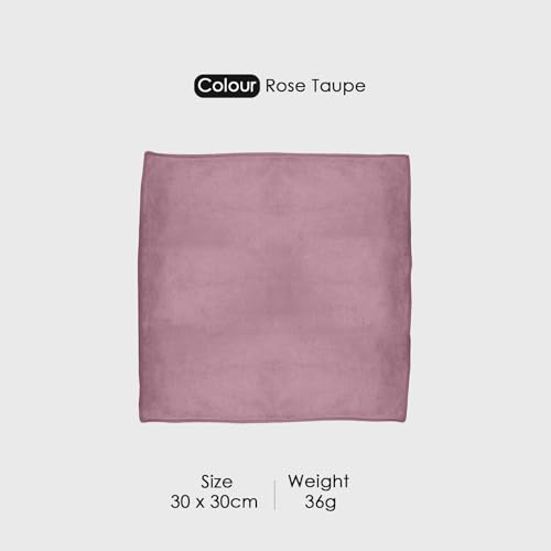 Image of HOUSSE Microfiber Face Towels | Ultra Absorbent, Odour-Free, Quick Dry 450 GSM Face Towel for Home, Gym, Travel, Running and Personal Use | 30x30 cm | Set of 4 in One Colour (Rose Taupe, Pack of 4)