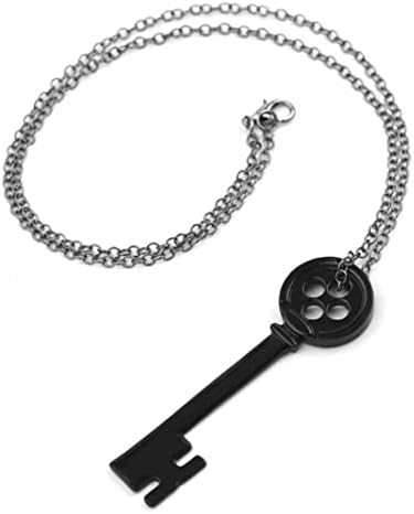 VNEWSCHI Horror and Fantasy Film Inspired Sleeve Button Necklace Treasure Chest Key Necklace Coraline Jewellery The Secret Door Coraline Key Cosplay Gift Coraline Fans Gift