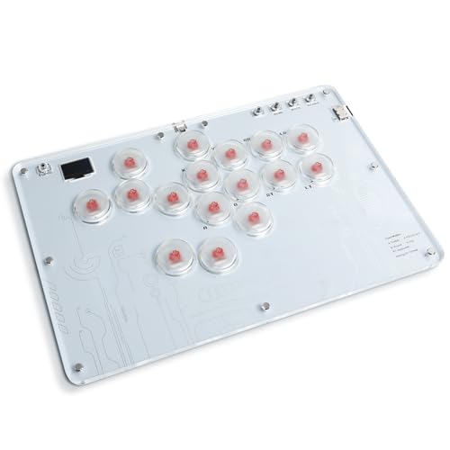 レバーレスアケコン レバーレスコントローラー 薄型ロープロ16ボタン 膝置き可 無遅延 T16 For DIY ホットスワップ 天板カスタマイズ用テンプレート 天板広め 連射機能