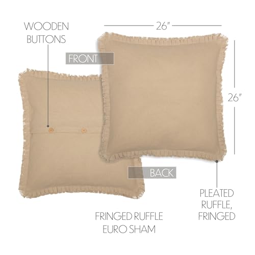 VHC-Brands-Burlap-Natural-Tan-Euro-Sham-Euro-26×26 VHC Brands Burlap Natural Tan Euro Sham Euro 26×26