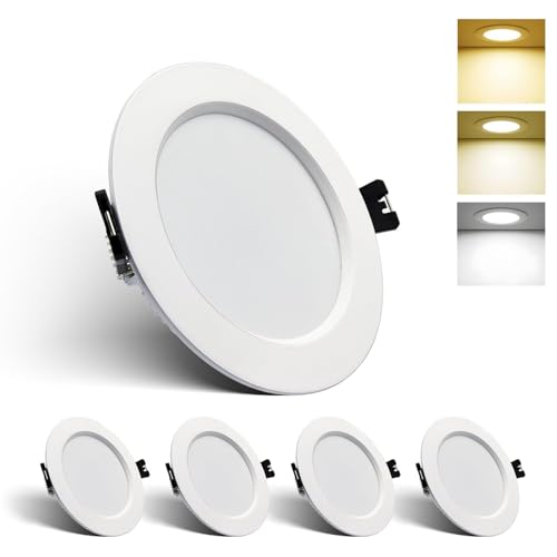 Großcat Downlight LED Techo Empotrable 10W 230V, 3000k 4000k 6000k, aluminio lámparas empotrables con función de memoria, Corte 90-100mm, foco LED de techo Para Baños, Salones, 4 Pack