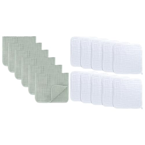 Image of Comfy Cubs Muslin Burp Cloths Large 100% Cotton and Baby Washcloths, Muslin Cotton Baby Towels Bunded