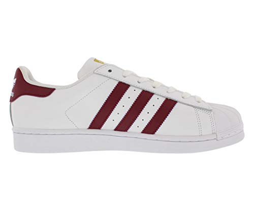 Image of adidas Originals Women's Superstar Sneaker, White /Collegiate Burgundy /Gold Metallic, 10