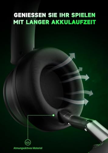 Image of Wireless Gaming Headset for Xbox Series X|S, Xbox One, PS5, Black /Green