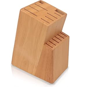 Ceppo per coltelli da cucina universale 15 pezzi. Porta coltelli da cucina realizzato in legno massiccio. Supporto per i coltelli robusto ed elegante. Portacoltelli da cuccina (Quercia)