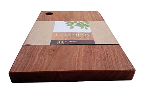 Image of Hutson Sheesham Wood Antibacterial Reversible Cutting Board for Kitchen (14 inch x 9 inch x 0.75 inch) - Heavy Duty Wooden Chopping Board for Vegetables, Meat & Fruits, Natural Food Safe Finish