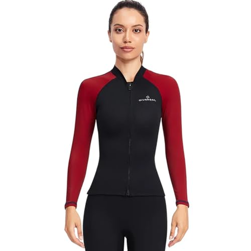 Chaqueta con cremallera frontal de manga larga para mujer y hombre, 1.5mm neopreno + lycra, traje de buceo para mantener el calor en surf, natación, buceo y kayak miniatura 1