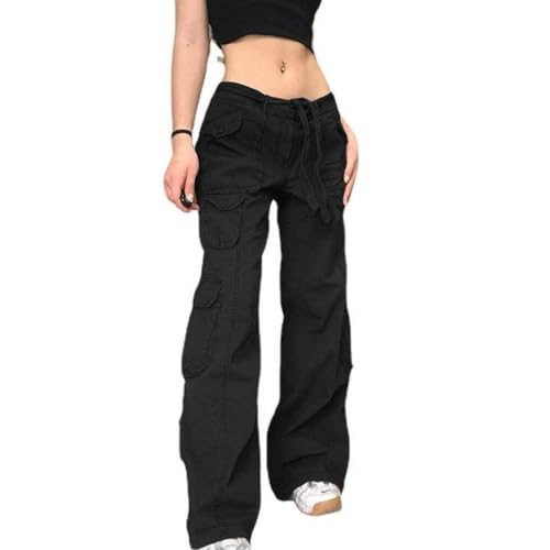 KIXZSAZ Pantalones Cargo de Mujer, Estilo Occidental, Sueltos, Informales, para Chica, Pantalones Holgados de Cintura, Vintage geniales, Vaqueros, Ropa Trabajo, Compras