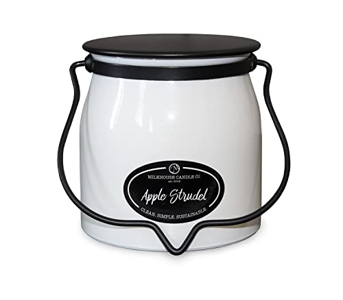 Milkhouse Candle Creamery Scented Soy Candle: Butter Jar Candle, Apple Strudel, 16-Ounce