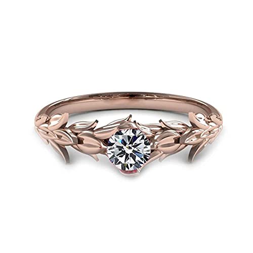 Anillo de compromiso de oro rosa de 18 quilates de alta joyería fina