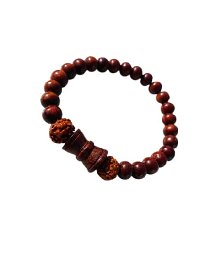 ANAWARIYAS Red sandalwood beads with red sandalwood damru rudraksha bracelet/for men and women/beads size 8mm (B0C3TXCVB3) Amazon Price History, Amazon Price Tracker