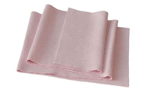 Image of TinaKim Ribbing Fabric, for Waistbands Neckbands Cuffs Ribbed Knit Material for Sewing (Strip of Pink, 40x8in)