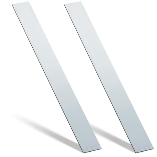 Image of Yaocom 2 Pcs 304 Stainless Steel Flat Bar, 1 /8 inch Thickness, 2 inch Width, 36 inch Length 2B Finishing Trim Strips Sheet for DIY Craft Making