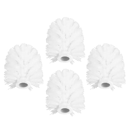 Image of Toilet Brush Head Replacement 4 Pack 3.54 Inch White Round Brush Heads for Toilet Bowl Cleaning Bathroom Accessories