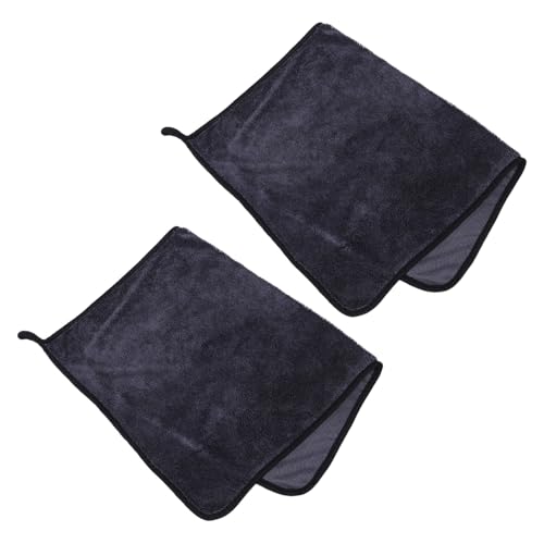 NOLITOY 2Pcs High Absorbency Car Cleaning Cloths Quick Drying Microfiber Towels for Windows Glass Durable Gentle Car Detailing Cloths Grey