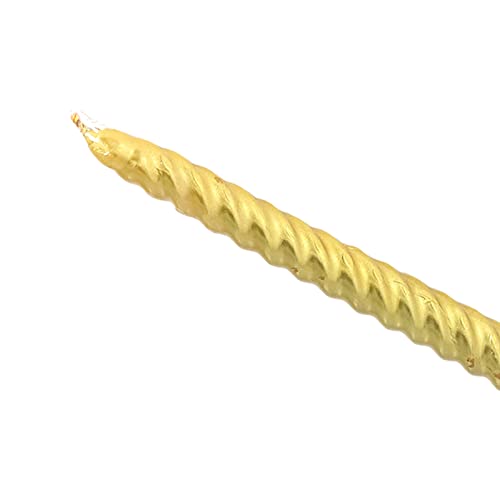 SUNGOOYUE Twisted Candle, Soy Wax Smokeless Metallic Twisted Candlestick Taper Candles for Wedding Party Candles (Gold) - Image 2