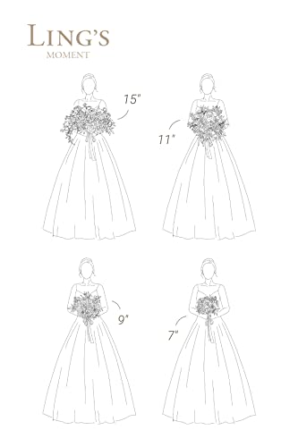 Ling's Moment 7 Inch Burgundy & Navy Blue Artificial Flowers Bridesmaid Bouquets For Wedding,Set Of 4,For Wedding Ceremony And Anniversary #TOP4