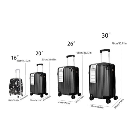 4-Piece Luggage Set, Checked and Carry-On Luggage Set, 16, 20, 25, 29 Inch Family Carry-On Suitcases, Combination Lock, Textured Finish, ABS Hard Shell Luggage, Telescoping Handle2